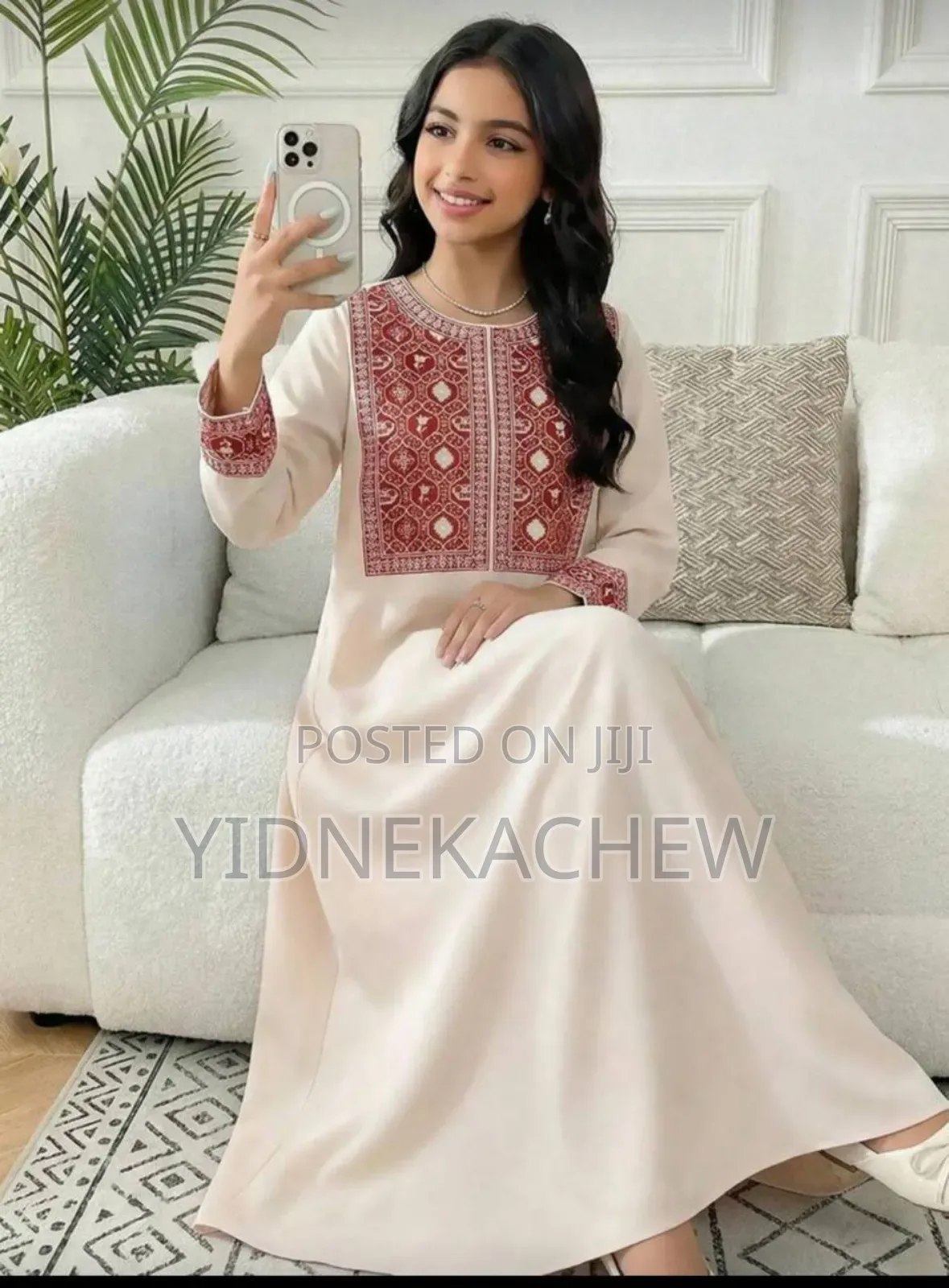 Shien Twin Girls Casual Round Neck Long Dress