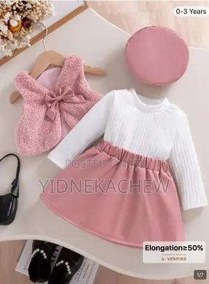 Toodler Girls Sweet Elegant Fuzzy Skirt,Beret Hat