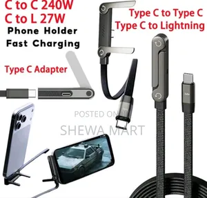 240w Type-C Elbow Fast Charging Cable With Phone Stand Game Charging