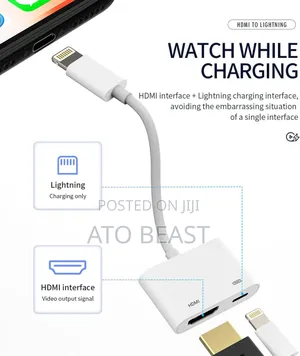 Apple Lightning Digital Av Adapter Connect an iPhone, iPad,iPod to Tv