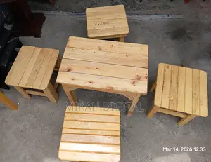 4 Mini Wooden Chairs With A Table | Package