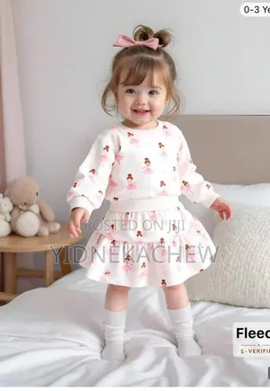 Girls Sweet Ballet Print Set,Long Sleeve Top+ Skirt