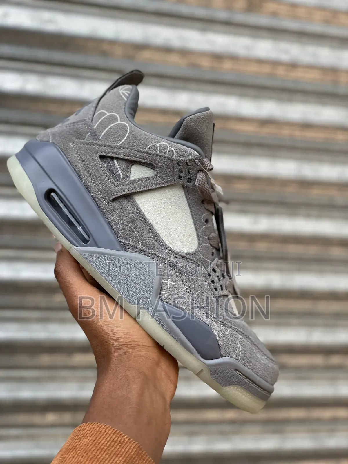 Air Jordan 4 Retro X Kaws "Cool Grey" Premium Sneakers