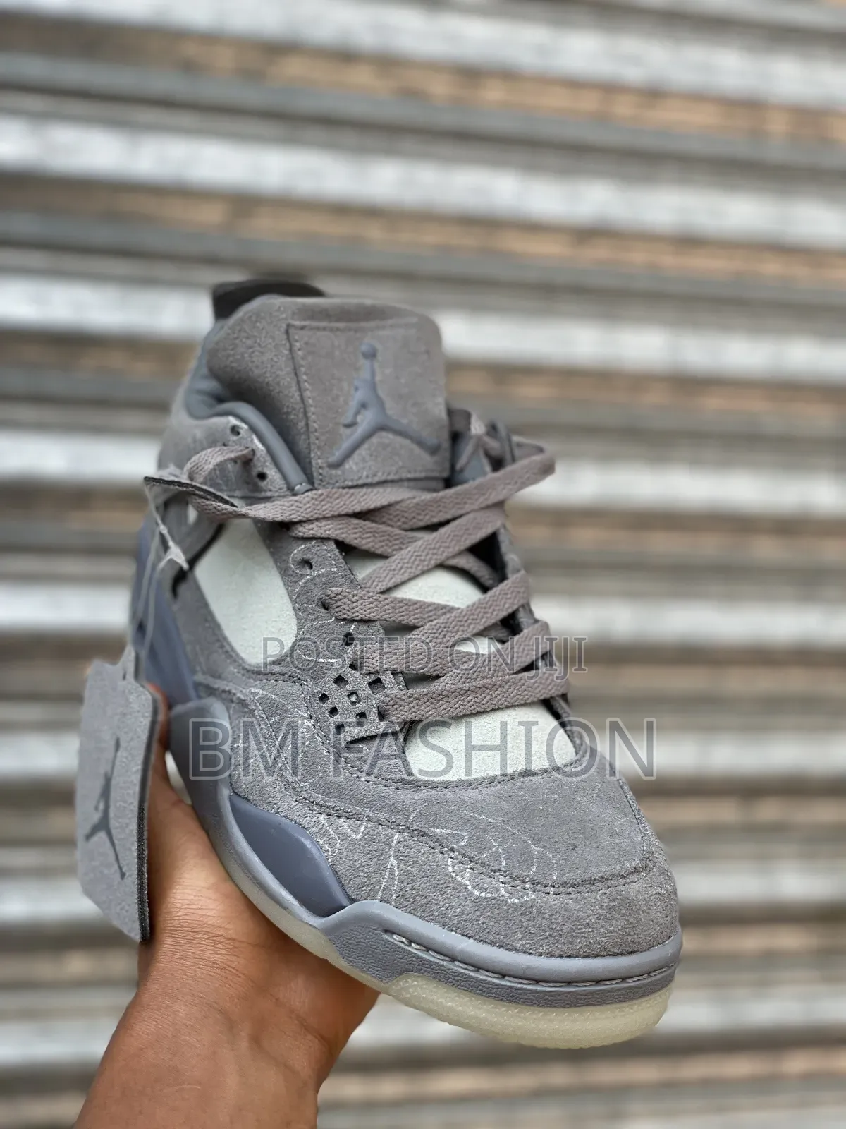 Air Jordan 4 Retro X Kaws "Cool Grey" Premium Sneakers