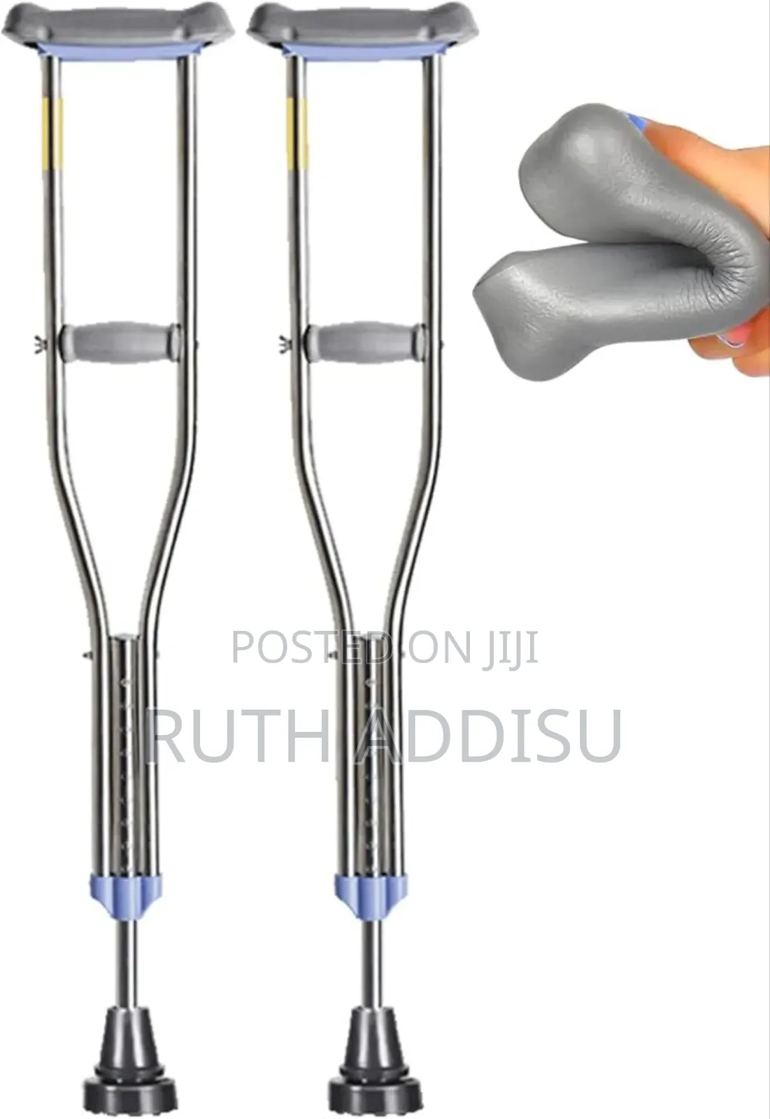 Adjustable Crutch Parts 2 Pack Crutch Hand Grip Replacement - Solid