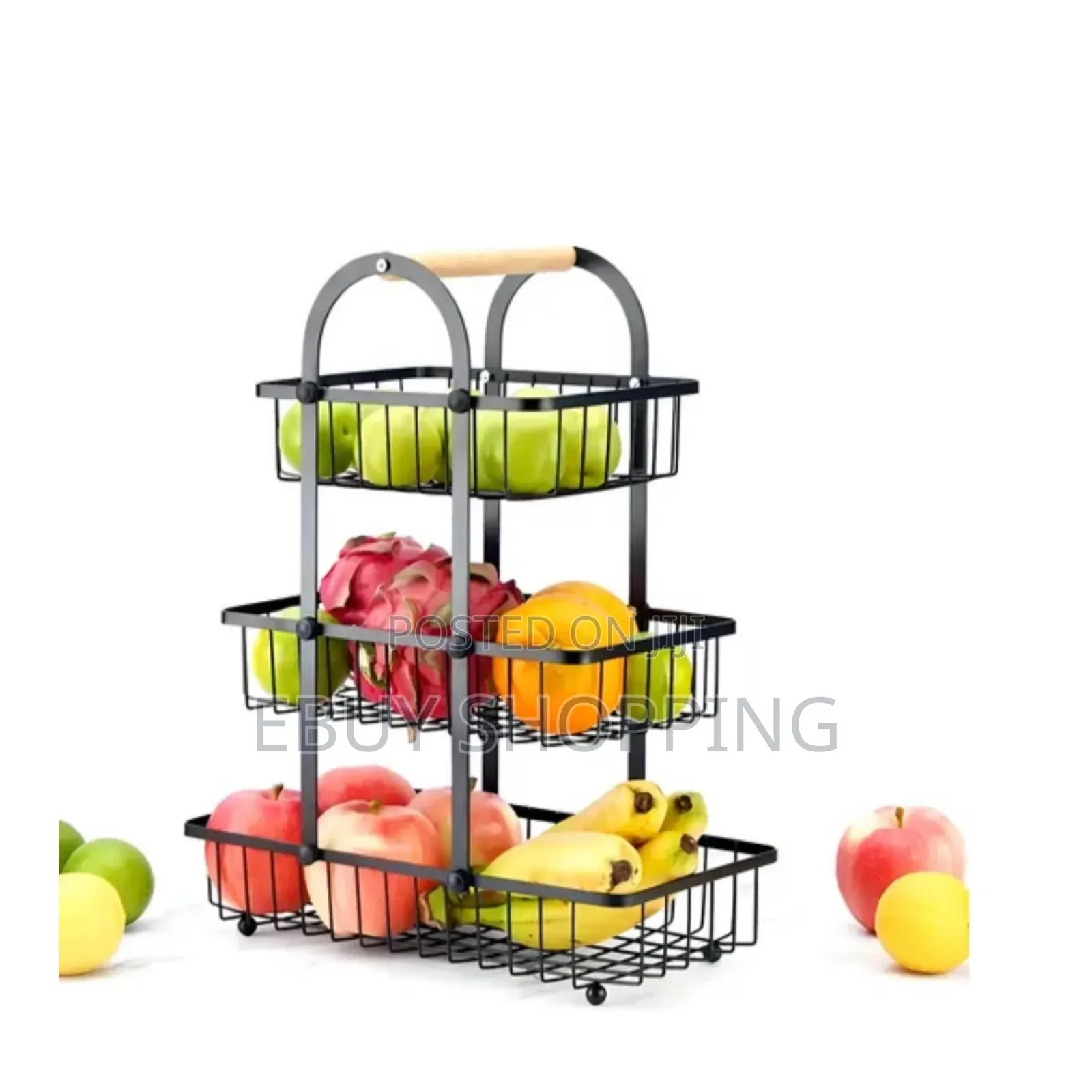 Large Stainless Steel Fruit Holder – Tiered Display Stand