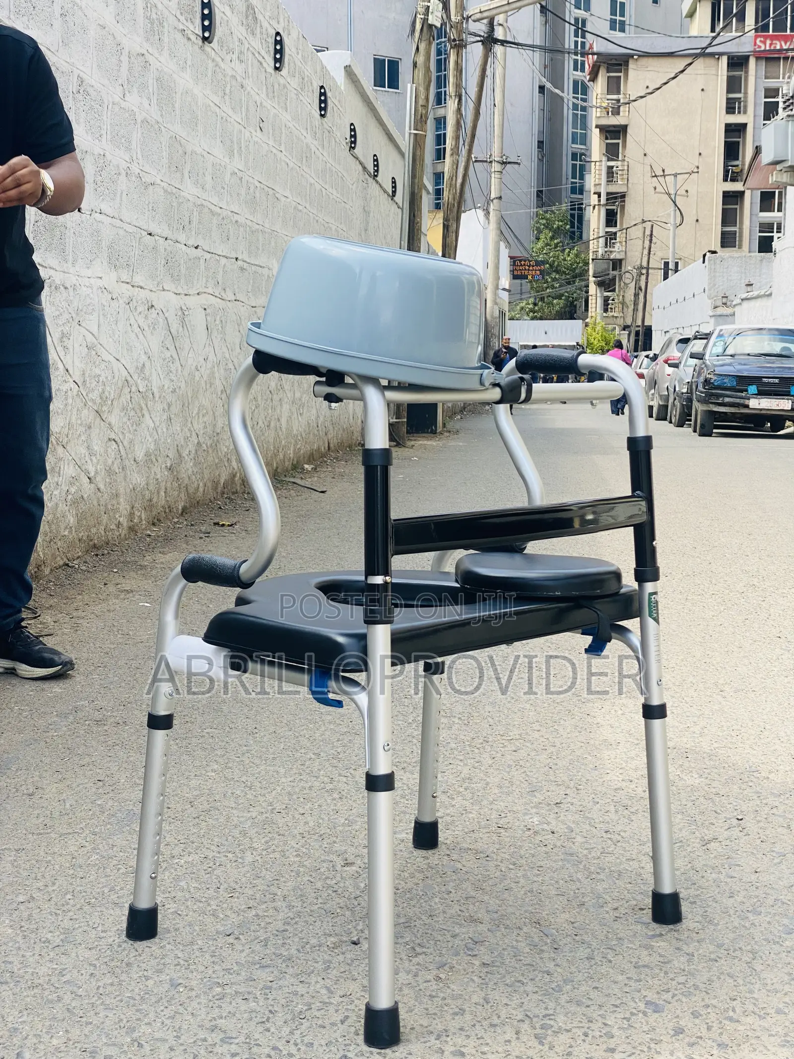 Crutches - Aluminum Alloy Handicapped Four-Legged Walker - Walking Aid