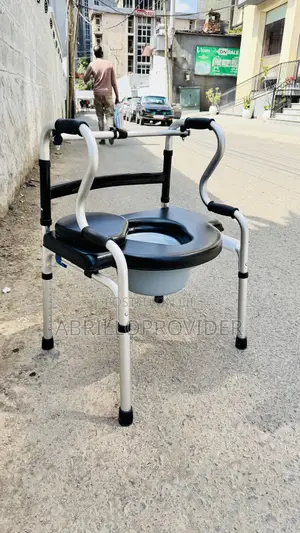 Walker, Toilet Chair Mobile Commode Chair, Portable Aluminum Adjustabl