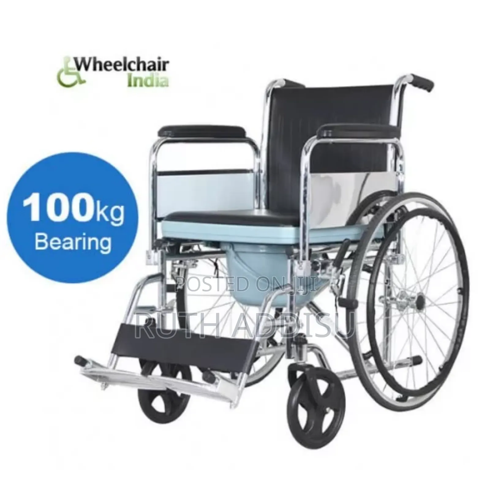 Supply Steel Portable Drop Arm Commode Wheelchair Wholesale Ethiopia