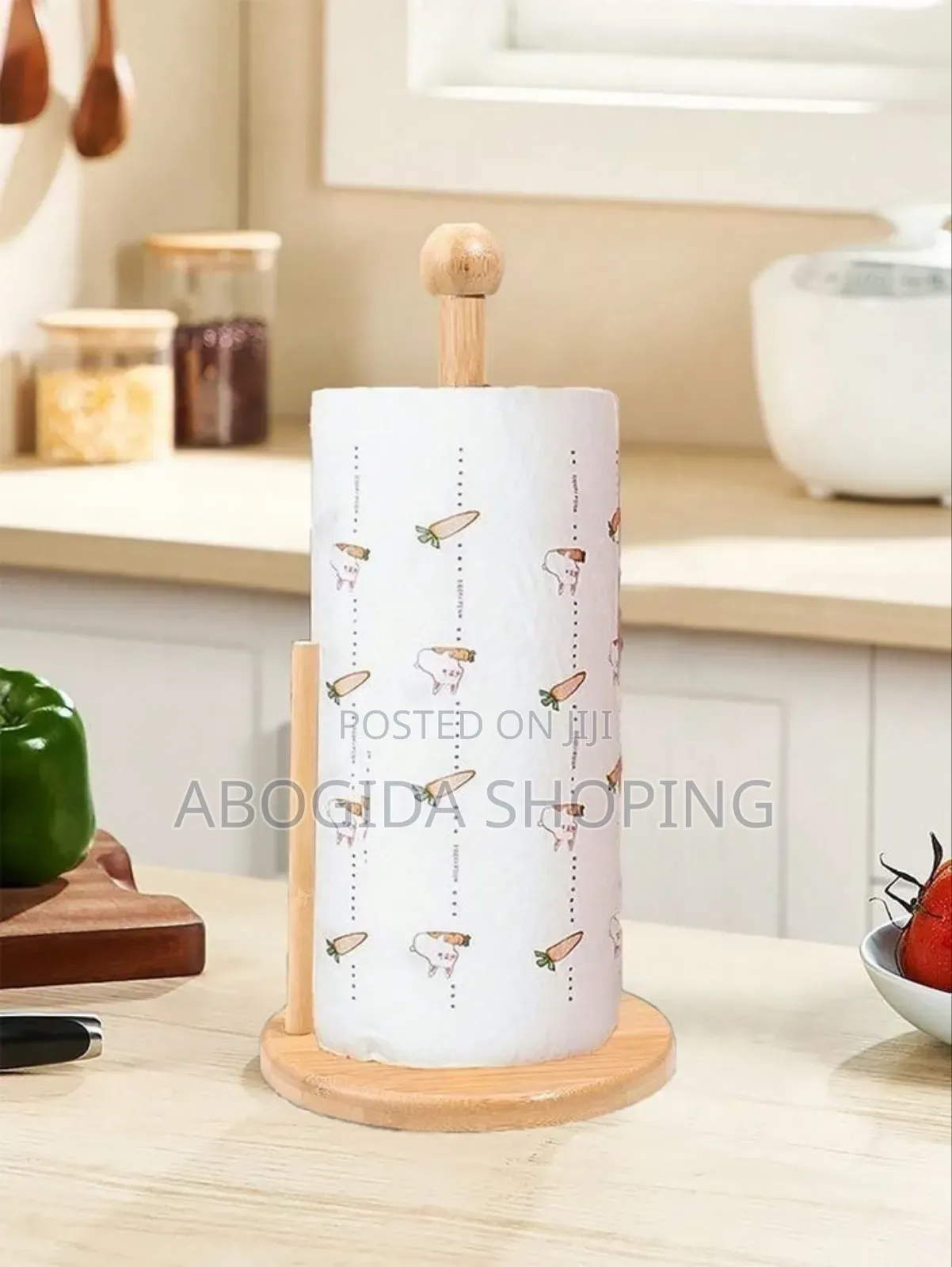 Bamboo Paper Towel and Tissue Stand