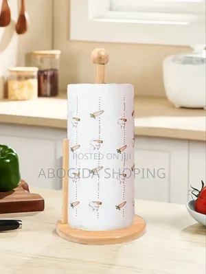 Bamboo Paper Towel and Tissue Stand