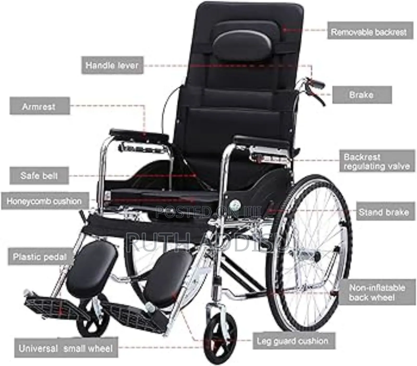 Buy in Bulk Wheelchair Folding Stretcher Lightweight Wheelchair