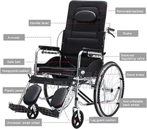 Buy in Bulk Wheelchair Folding Stretcher Lightweight Wheelchair