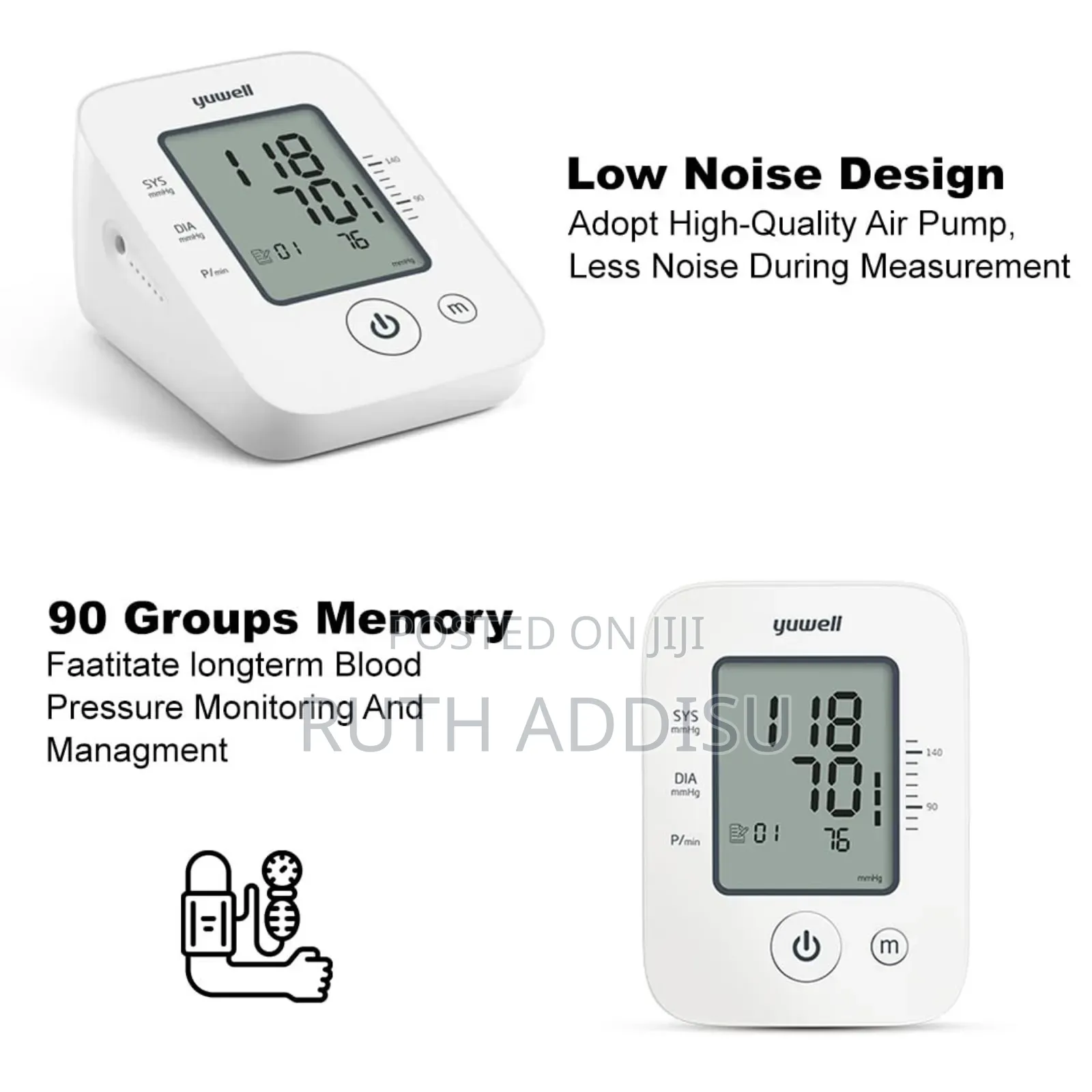 Digital Automatic Blood Pressure Monitor Upper Arm Bp Machine