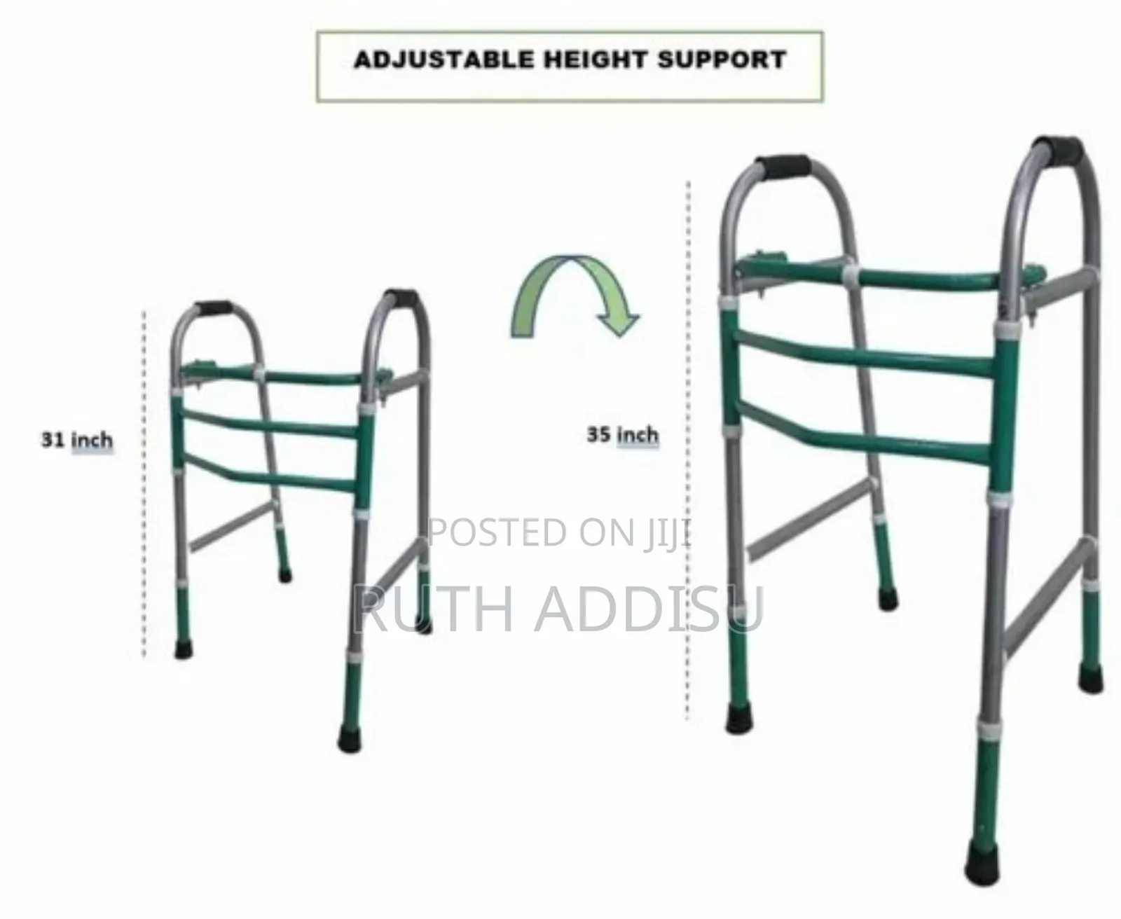 Green,Grey Iron Walker Folding Adjustable Kids Walker Pediatric