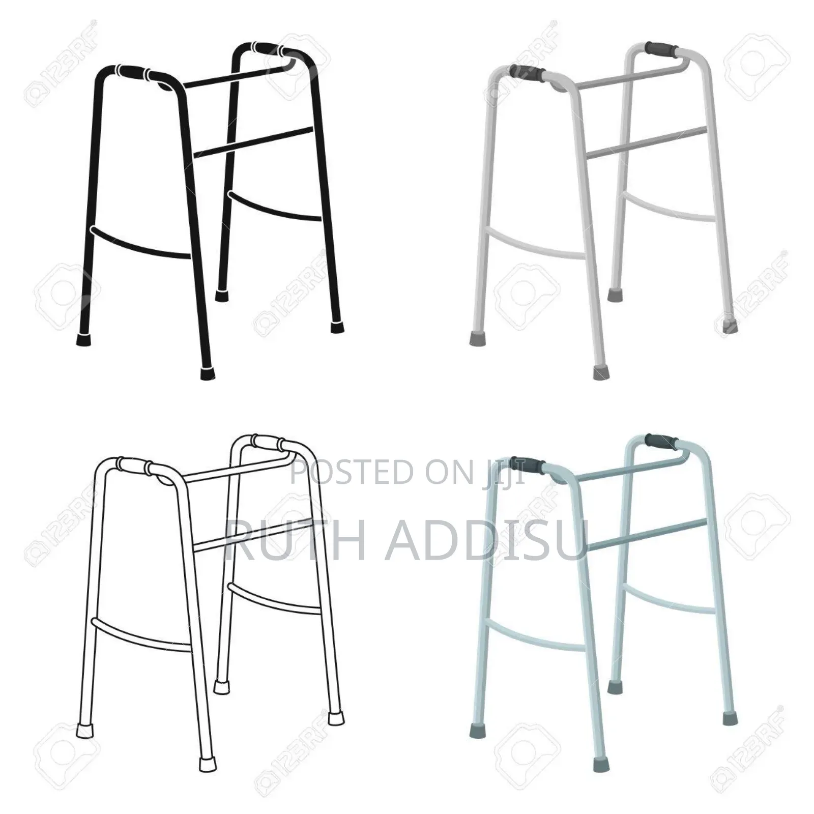 Walker for the Disabled.Old Age Single Icon in Cartoon Style Vector