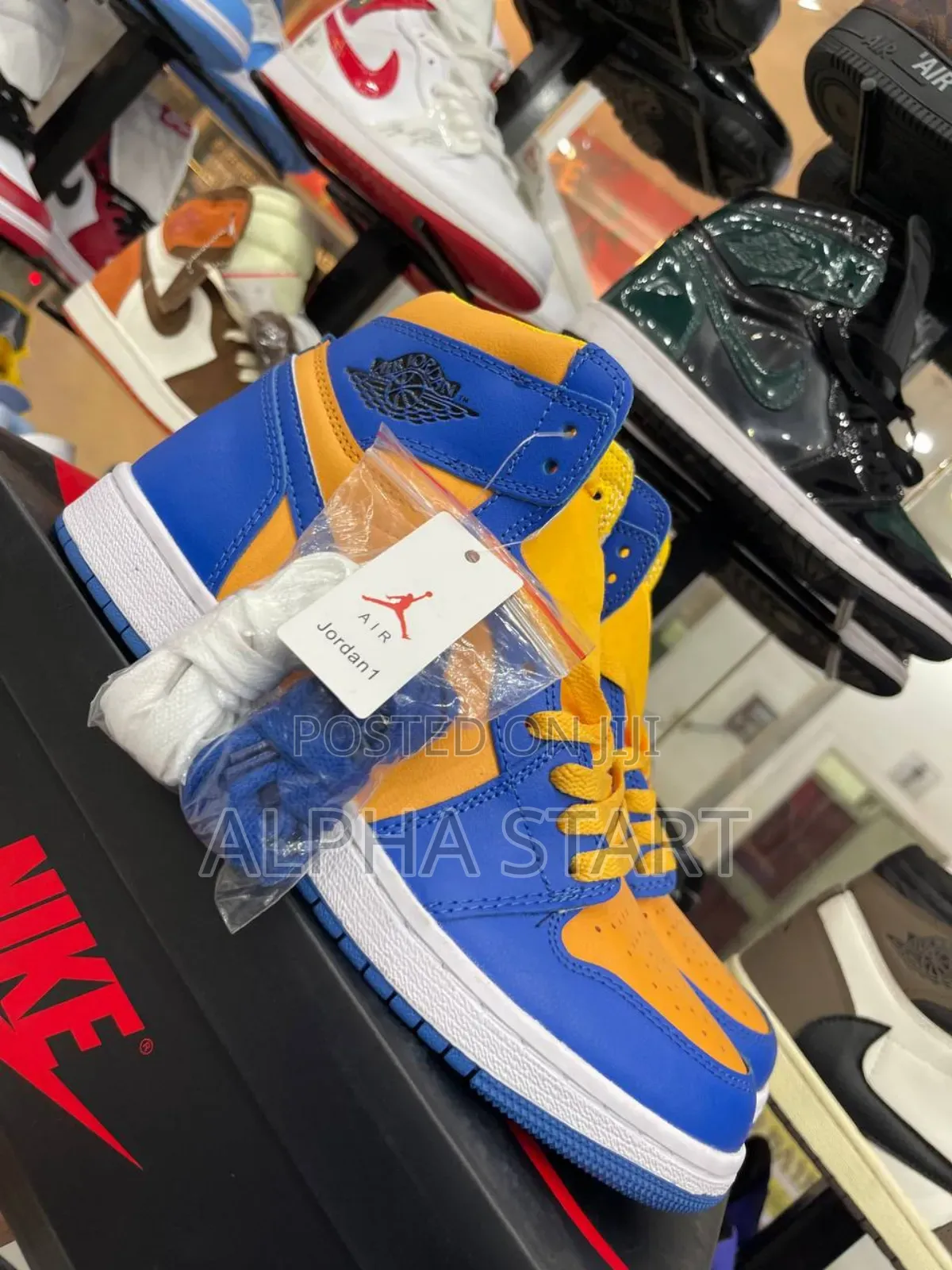 Jordan 1 Retro Blue Black and Yellow High Master Quality Shoes for You