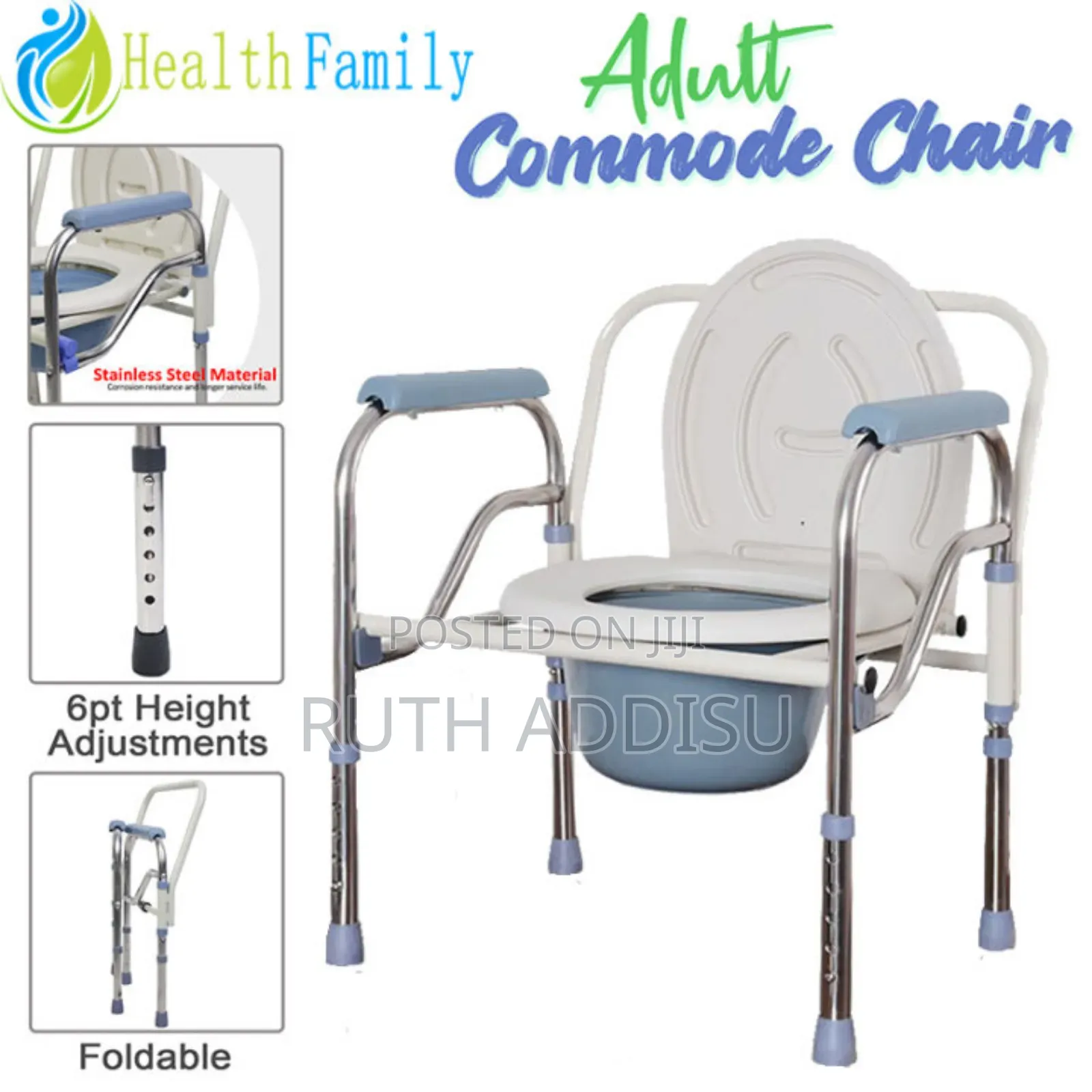 Bedside Commode Chair,3 in 1 Bariatric Ethiopia Toilet Chair