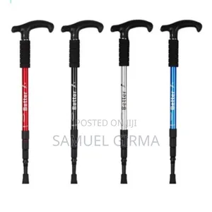 የእጅ ባትሪ የተገጠመለት4-step Adjustable Walking Stick With Led Flashlight