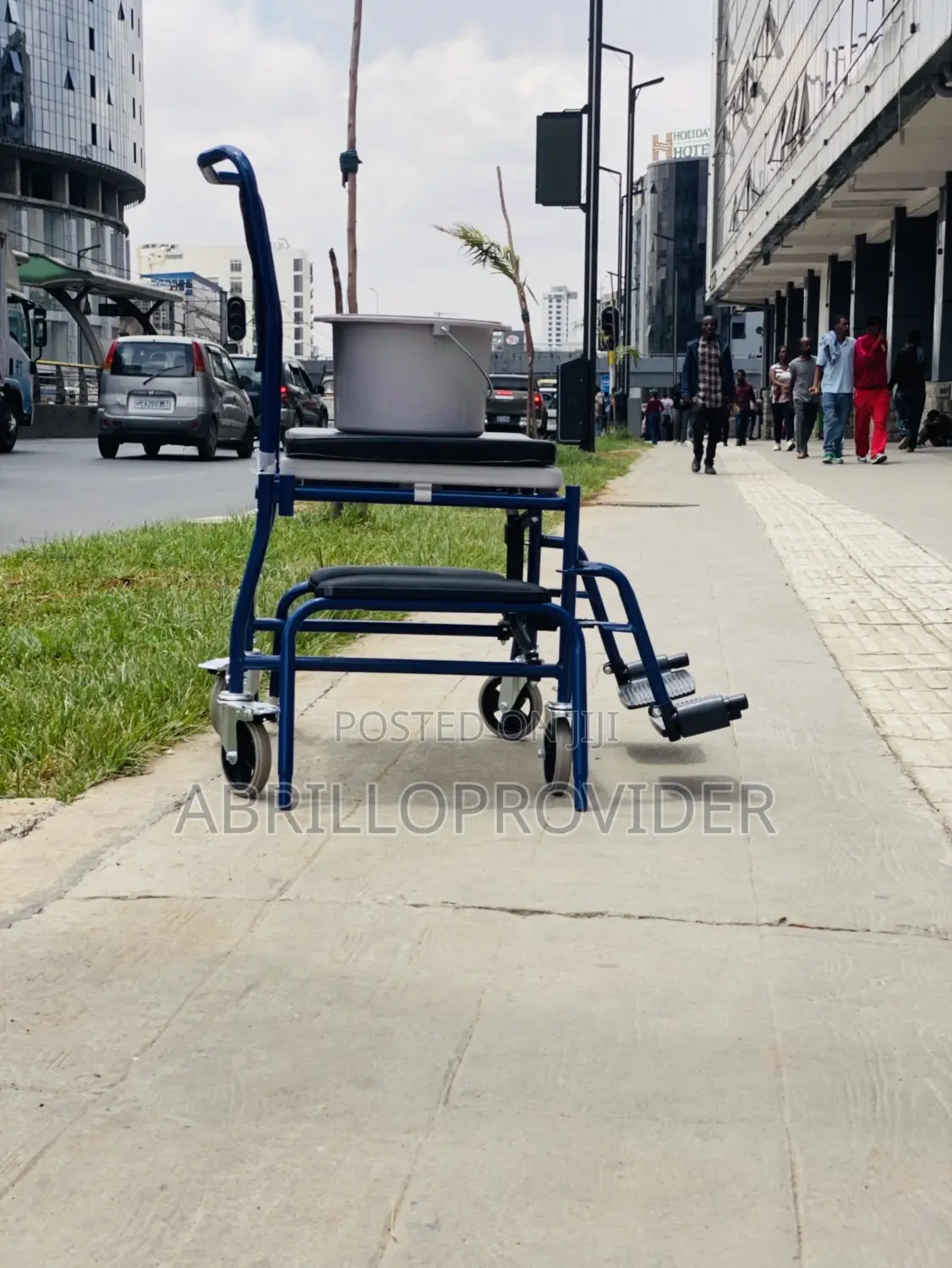 Wheelchair Mobiclinic Bordeaux Anchor Commode Chair Fold-Down Armrests