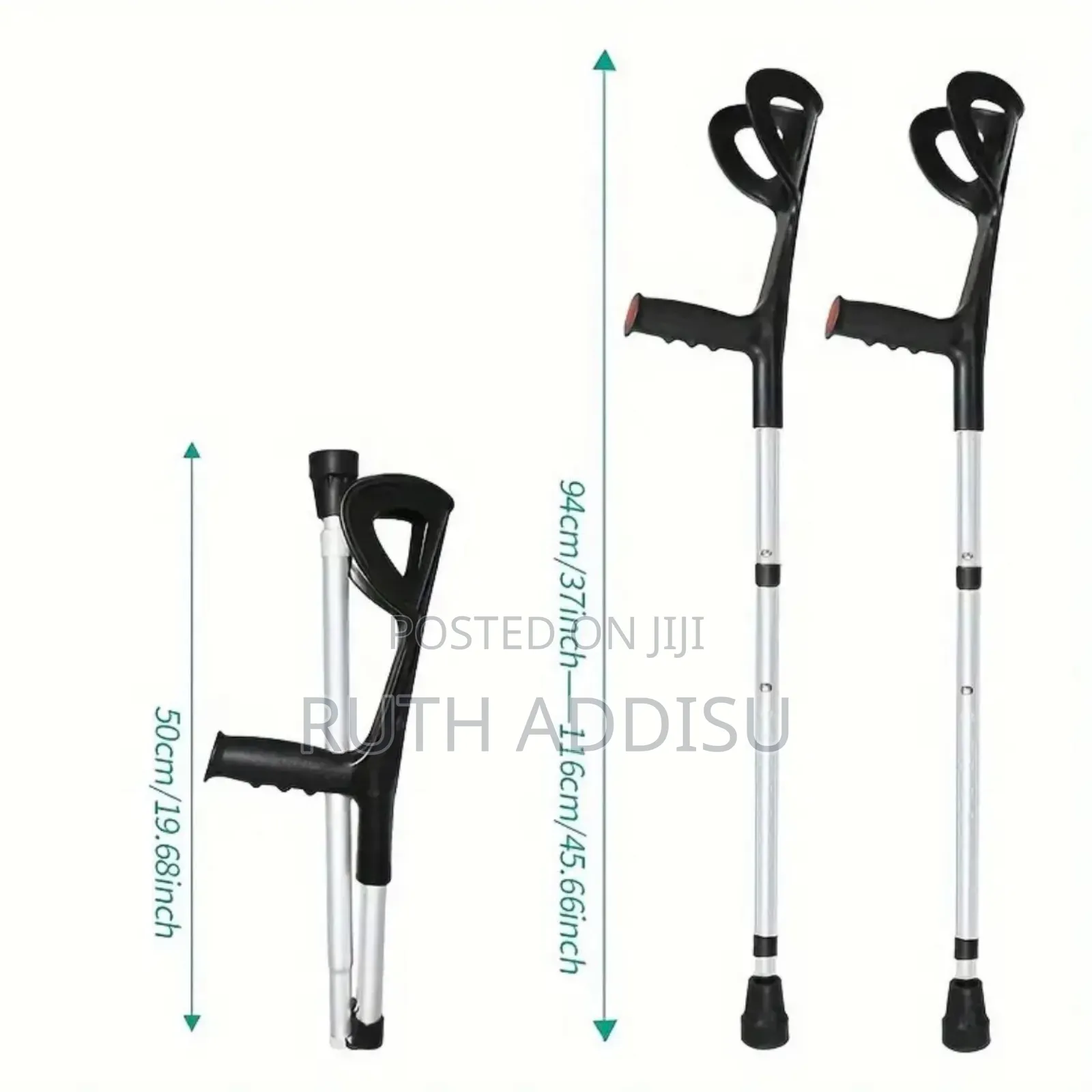 Folding Forearm Crutches for Adults, Height Adjustable, Weight Capacit