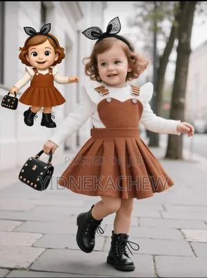 Solid Colour Top +Heart Strap Skirt Outfit