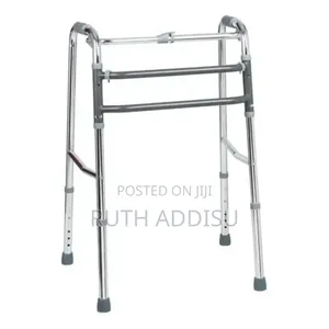 2 Button Folding Walking Frame With 5” Castors Foldable Stainless Walk