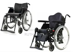 Displays a Row of Manual Wheelchairs. These Mobility Devices Typically