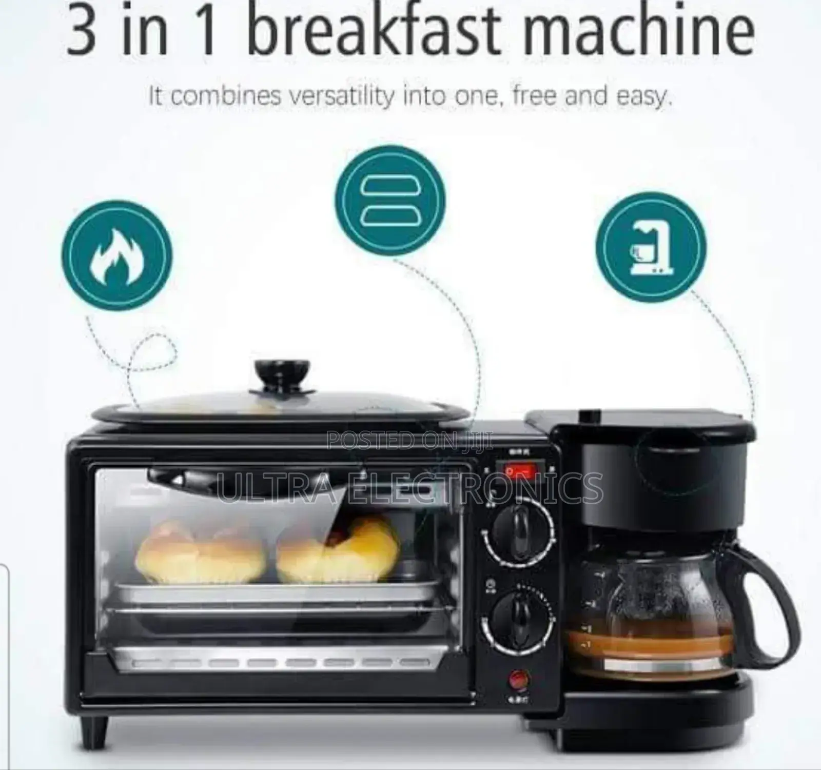 3-in-1 Breakfast Machine Designed to Cook Multiple Food Items