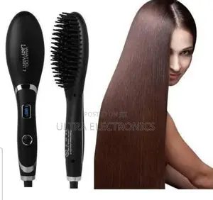Pro Gemei Professional Hair Straightening Brush Featuring a Digital