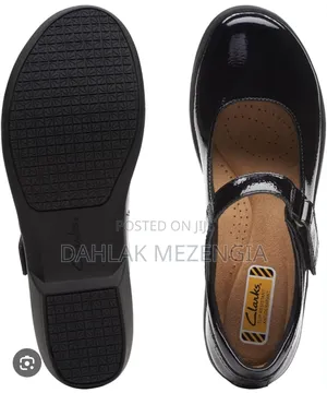 Clarks Women's Talene Ave Black Crinklepat Leather