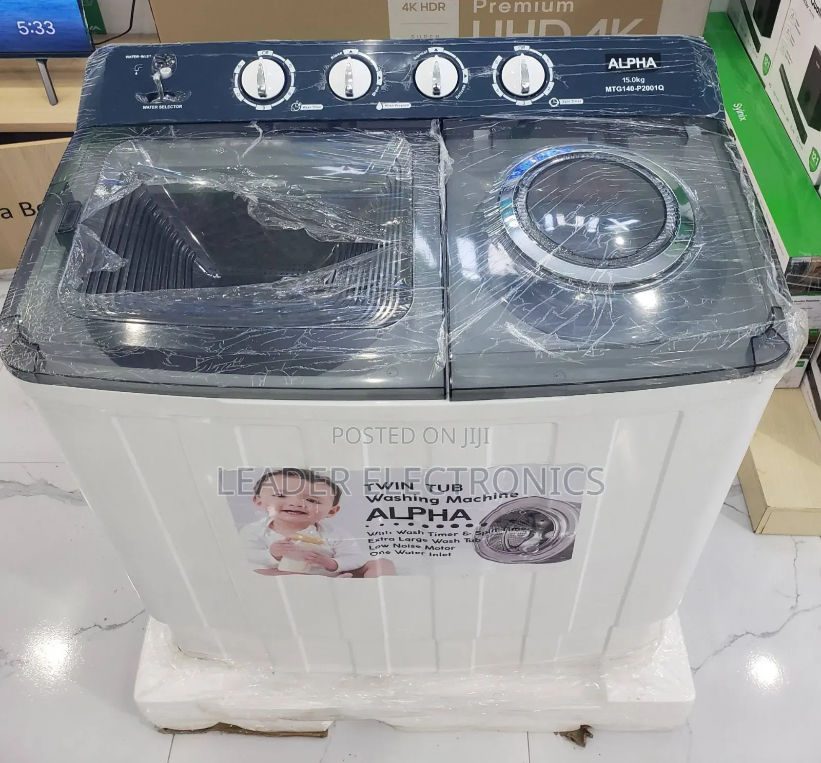 Alpha Washing Machine 15 Kg – Large Capacity Powerful Cleaning