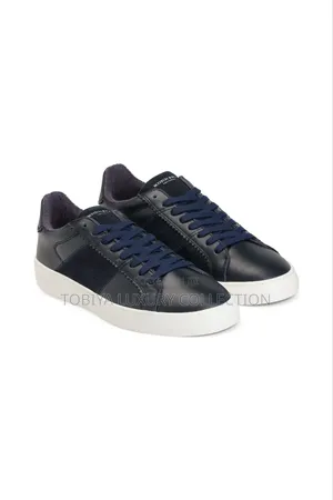 Scotch Soda Leather Sneakers 'Plakka' Black-Navy 25,000 Birr