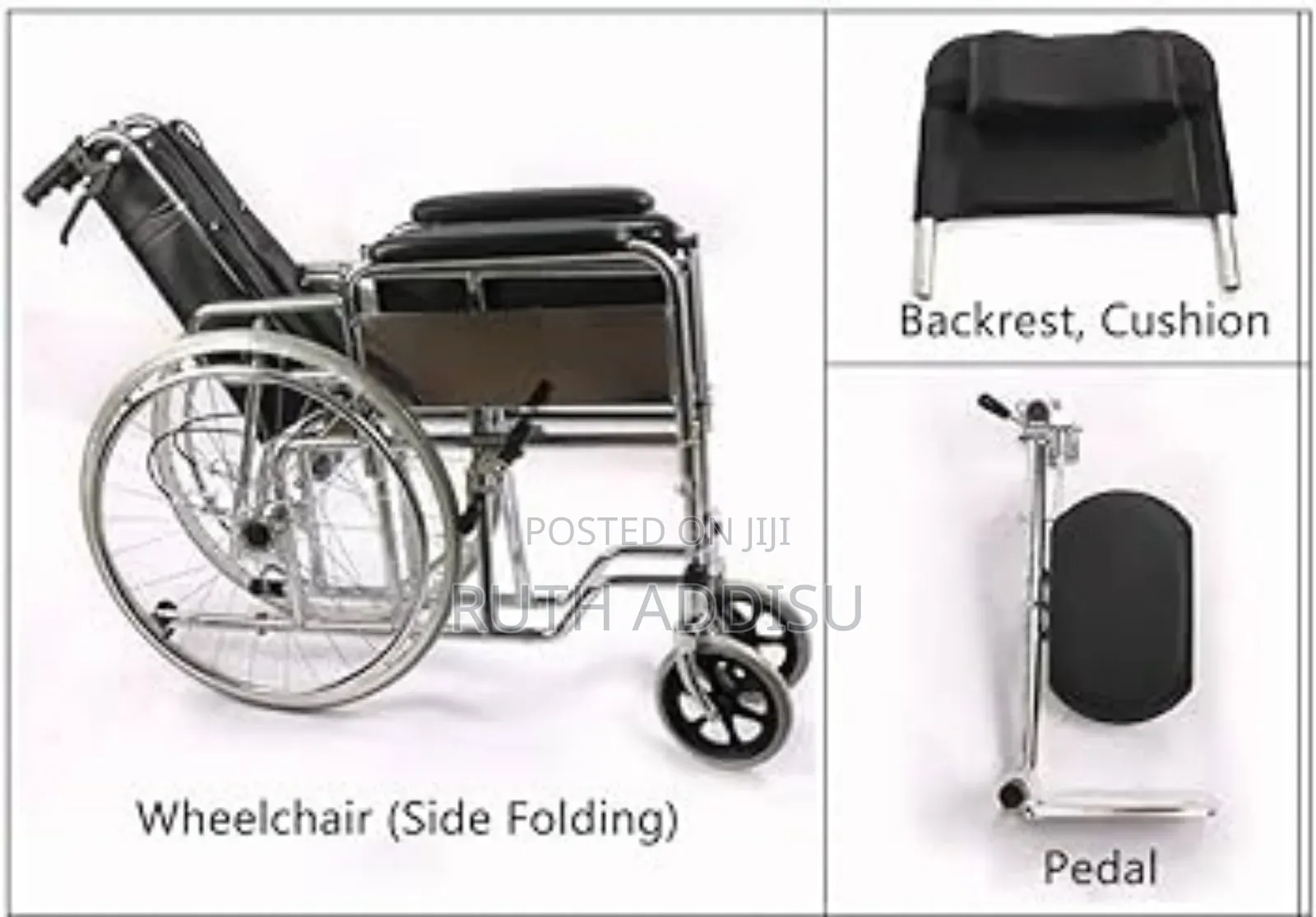 Toilet Chair Fully Lying Manual Wheelchair Hydraulic Adjusta In