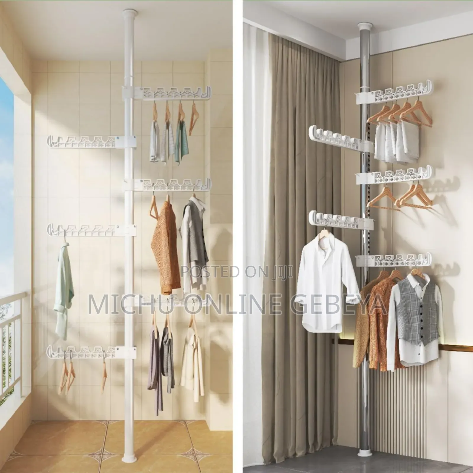 Telescopic Floor to Ceiling Free Standing Drying Pole/Free Delivery