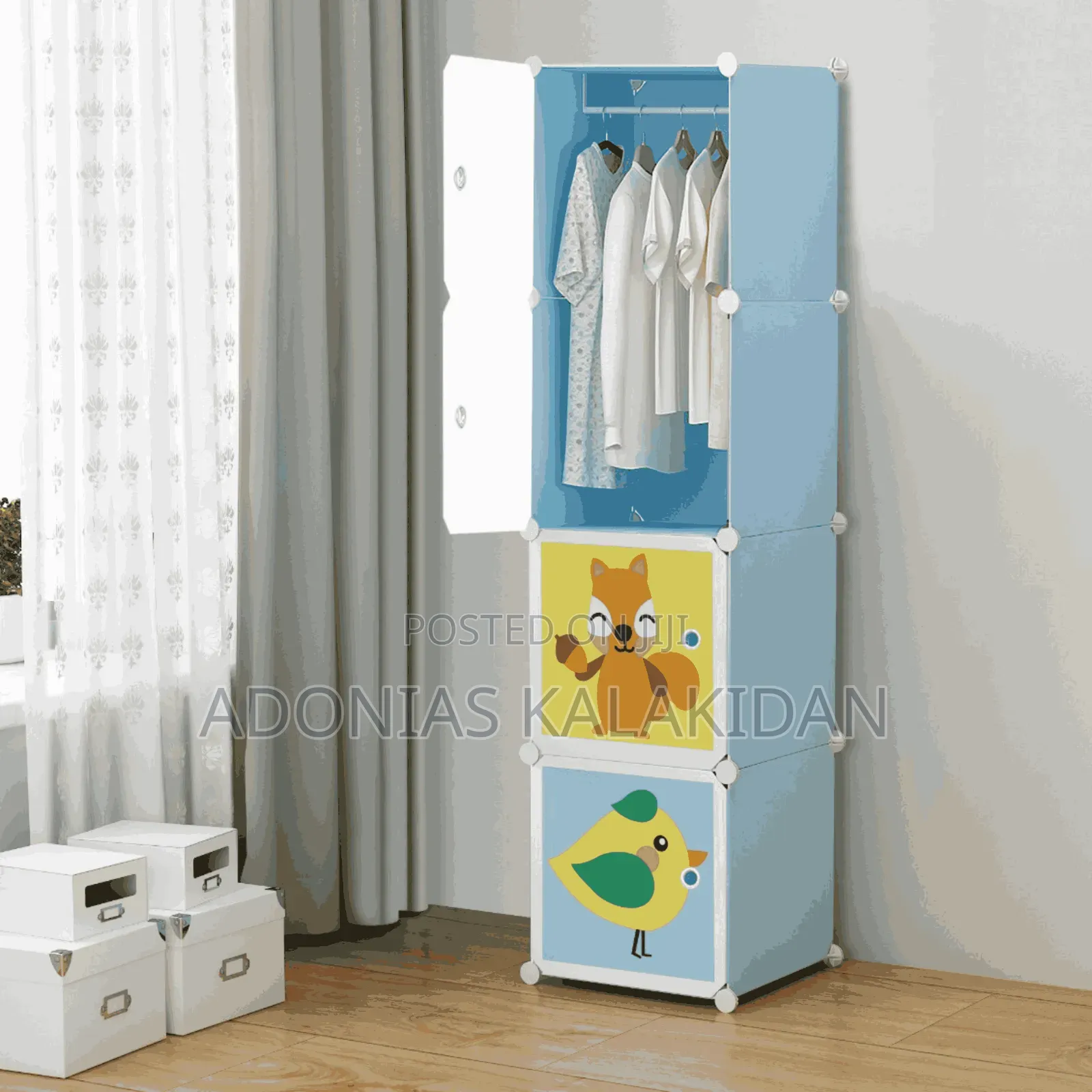Plastic And Metal Cubic Cloth Cabinet