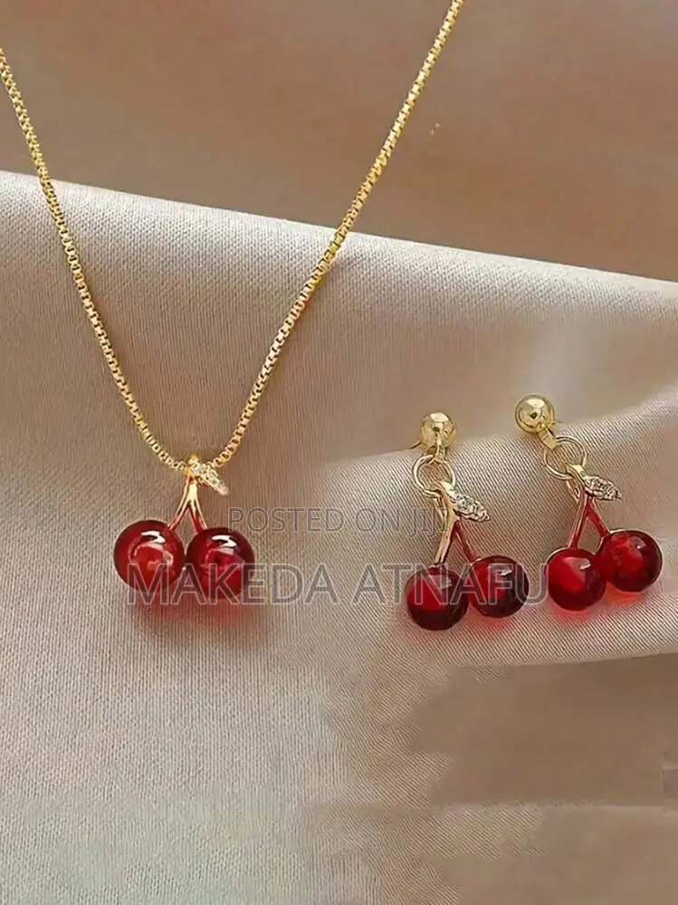 Cherry Necklaces With Earrings