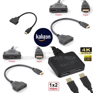 Original Hdmi Splitter (1 in → 2 Out) ኦርጅናል ኢችዲ ኬብልአንድ ወደ ሁለት