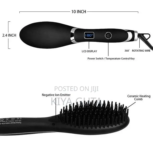 Pro Gemei Digital Electric Hair Straightener Brush