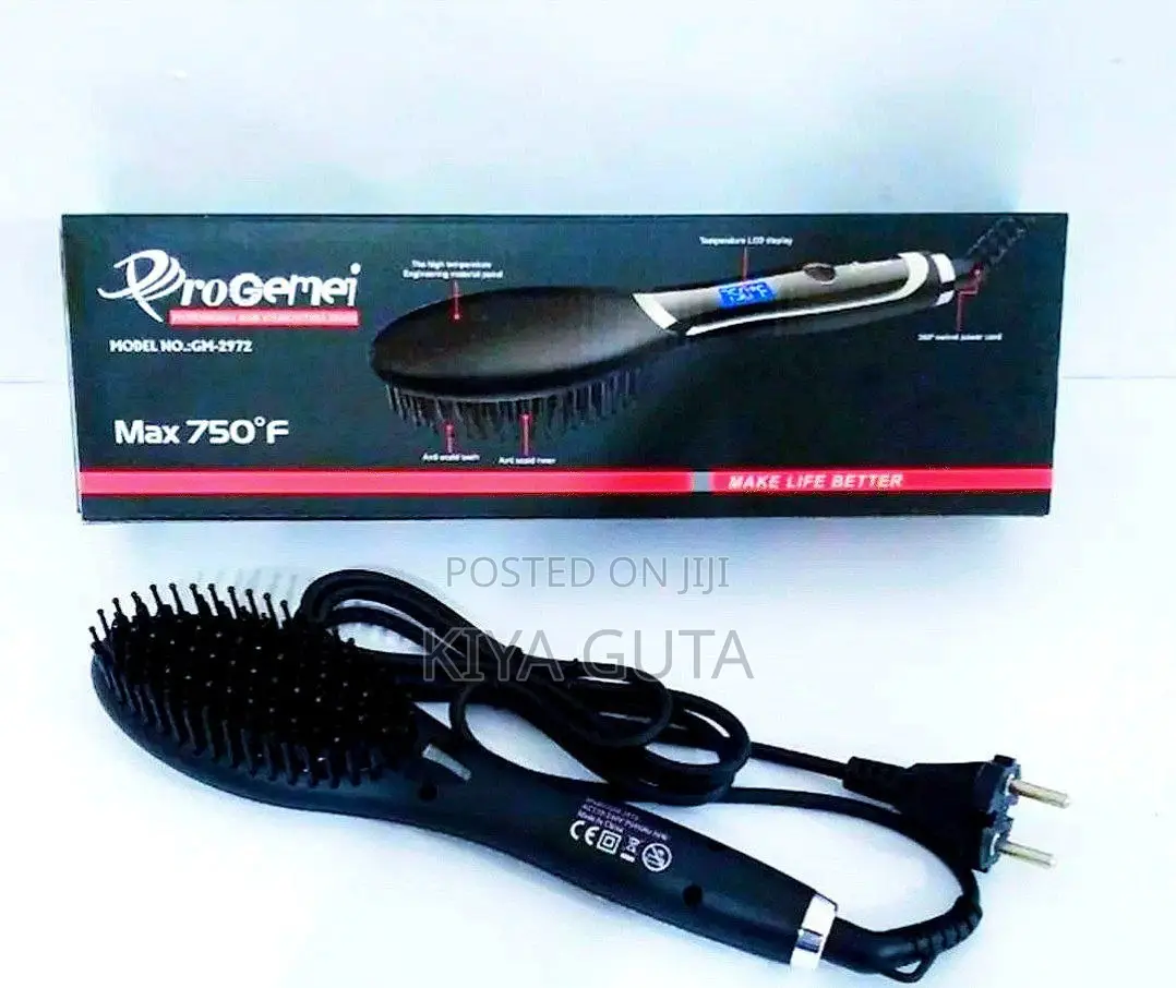 Pro Gemei Digital Electric Hair Straightener Brush