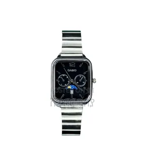 Casio Mtp-m305d-1av Moon Phase Watch - Luxury Square Silver Steel