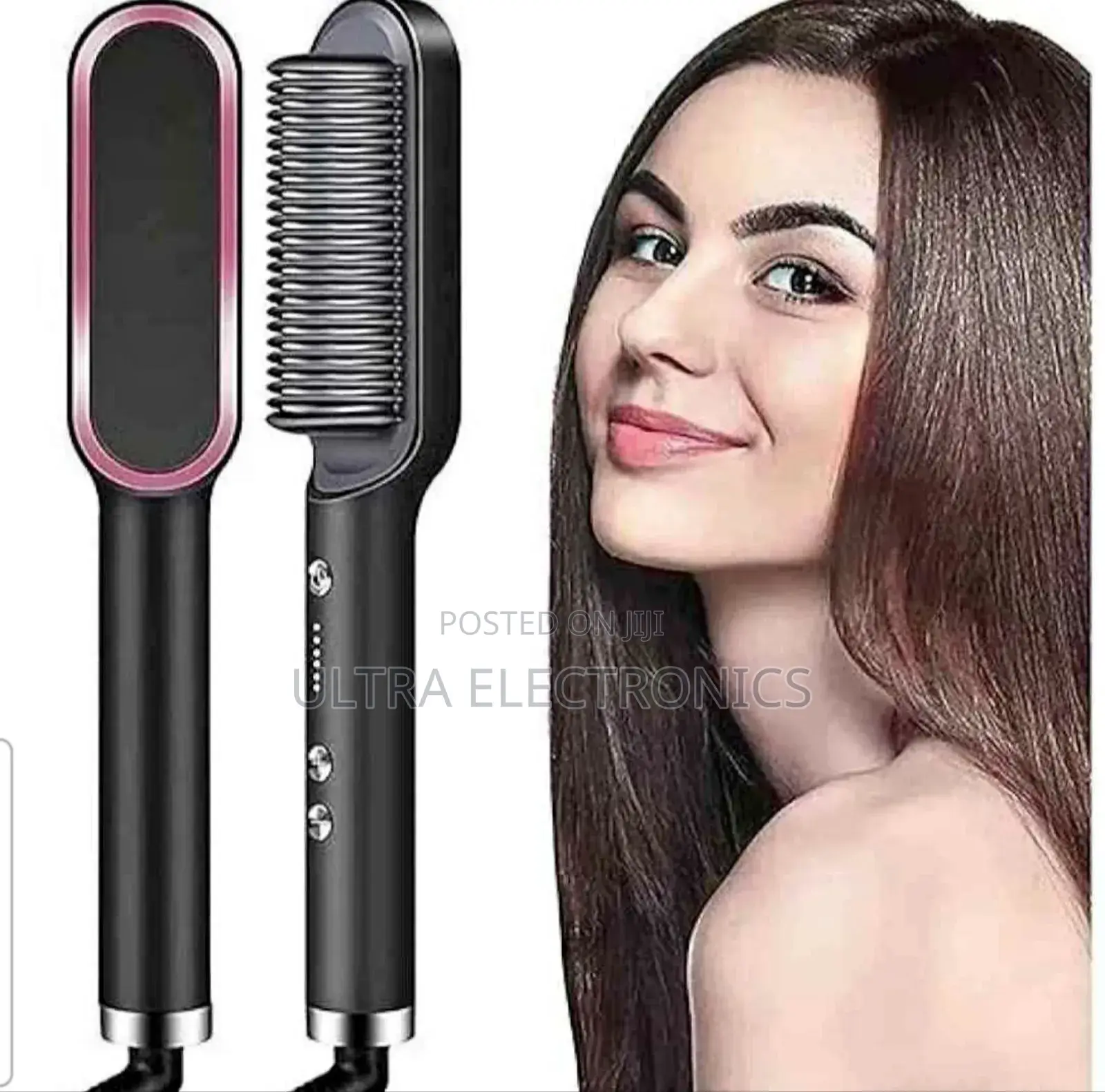 Electric Hair Straightening Brush, a 2-in-1