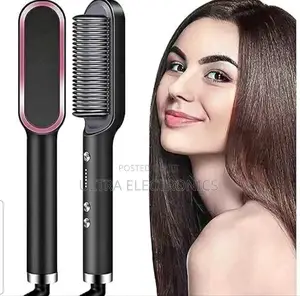 Electric Hair Straightening Brush, a 2-in-1