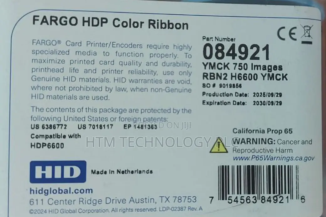 Fargo HDP Color Ribbon Part Number 084921
