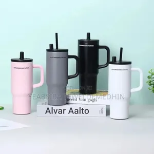Double Layer Stainless Still Isolated Tumblers With Straw (Travel Cup)