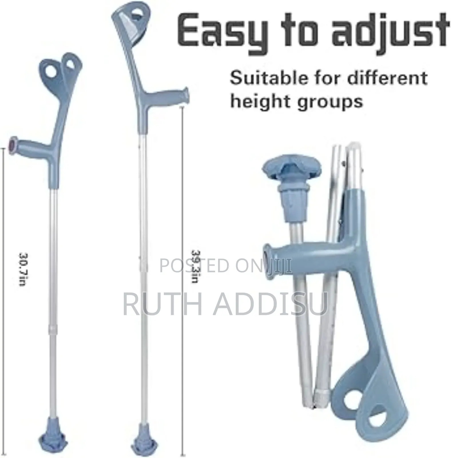 Medically Adjustable Aluminum Forearm Walking Elbow Crutches Elbow New