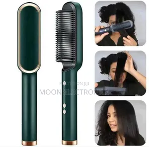 Hair Straightener Brush 2 in 1 የጸጉር ማለስለሻ እና ማበጠርያ