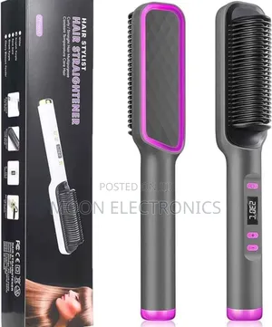 Hair Straightener Brush 2 in 1 የጸጉር ማለስለሻ እና ማበጠርያ