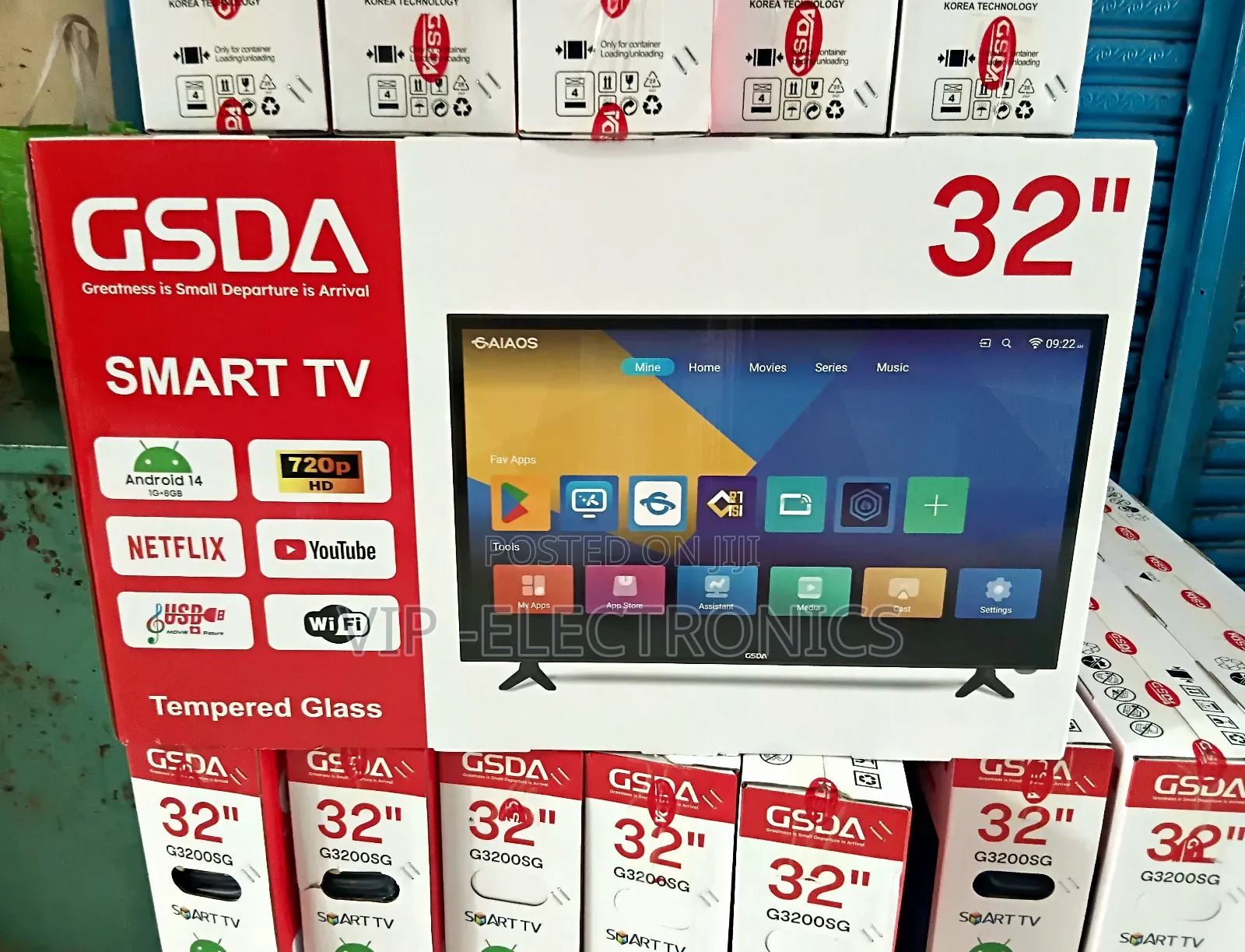 Gsda 32 Inch Smart Tv Hd Display Android 14.0 System, Wifi Enabled