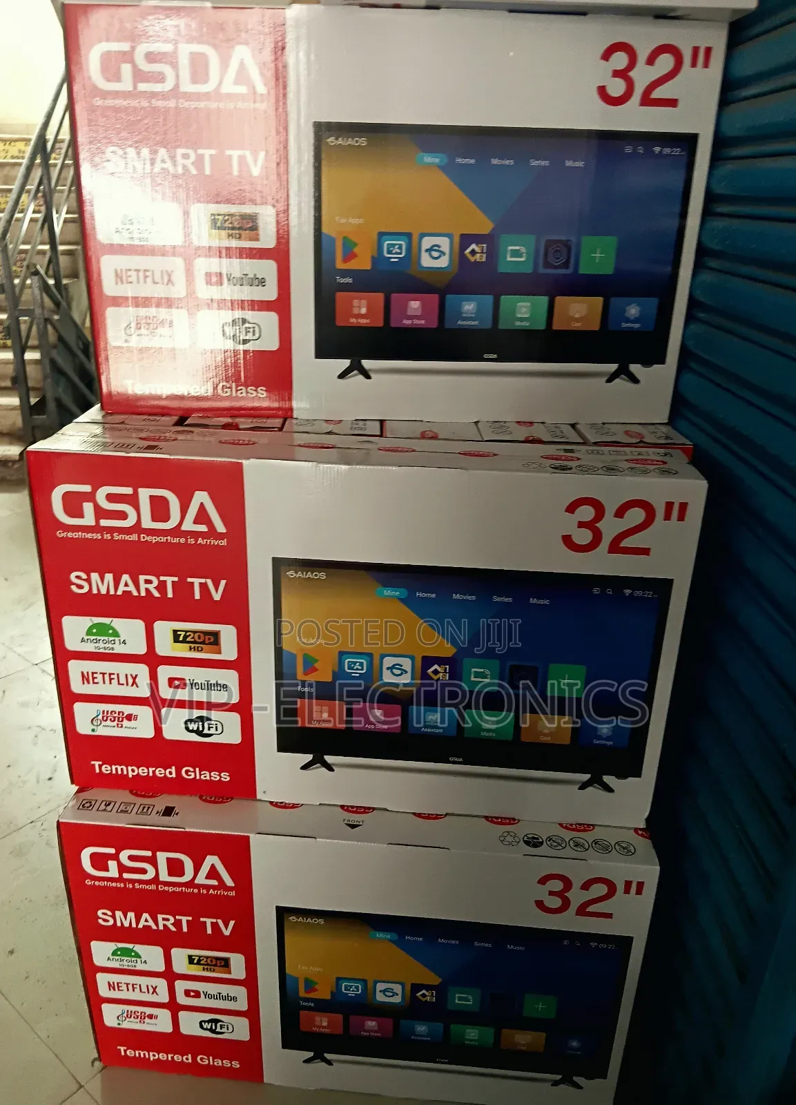 Gsda 32 Inch Smart Tv Hd Display Android 14.0 System, Wifi Enabled